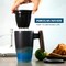 Tomotime Ceramic Tea Cup with Infuser and Lid Tea Mugs Wooden Handle 400ml/13.5oz Black cyan